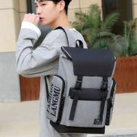 Mochila Simple con letras para hombre, bolso escolar multifuncional de gran capacidad para estudiantes, bolso de hombro, bolso para ordenador portátil, mochila de lona para viaje - details 8