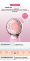 Nuevo limpiador de cabeza negra de silicona recargable, cepillo de limpieza de luz roja, compresa caliente, limpiador facial, esencia de masaje guía - details 4