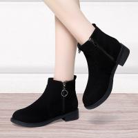 Botines de moda de otoño para mujer, zapatos informales de tacón bajo para exteriores, botas martin cortas para mujer - details 5