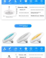 Lámpara Ventiladora LED con Control Remoto Ventilador de Techo Silencioso, 3 Colores Ajustables, Fácil Instalación, Ideal para Dormitorio y Sala de Estar, Diseño Moderno y Eficiente - details 3
