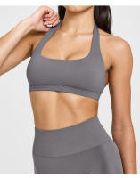 Sujetador deportivo de cuello halter estilo europeo y americano para mujeres, sensación de verano sin cubierta con almohadillas para el pecho, top ajustado para entrenamiento físico y yoga - details 12