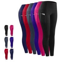 Body de gimnasio de entrenamiento push-pull de cintura alta con bolsillo lateral para mujer, pantalones deportivos para correr y yoga - details 0