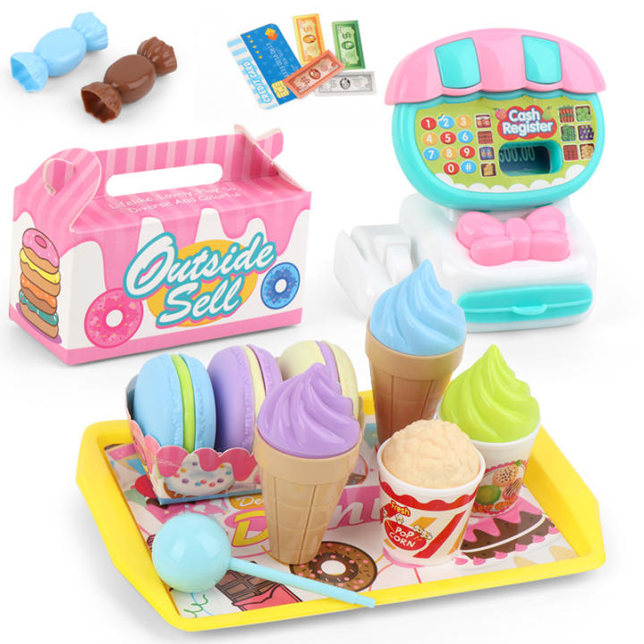 Mini supermercado caja registradora casa de juegos, cocina de simulación, postre, verduras, juego de carrito de compras, regalos de Navidad para niños, Juguetes