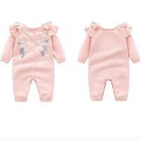 Rompers de Nueva Nacida para Niña Moda Primavera-Otoño con Bordado de Flor y Sombrero - details 0