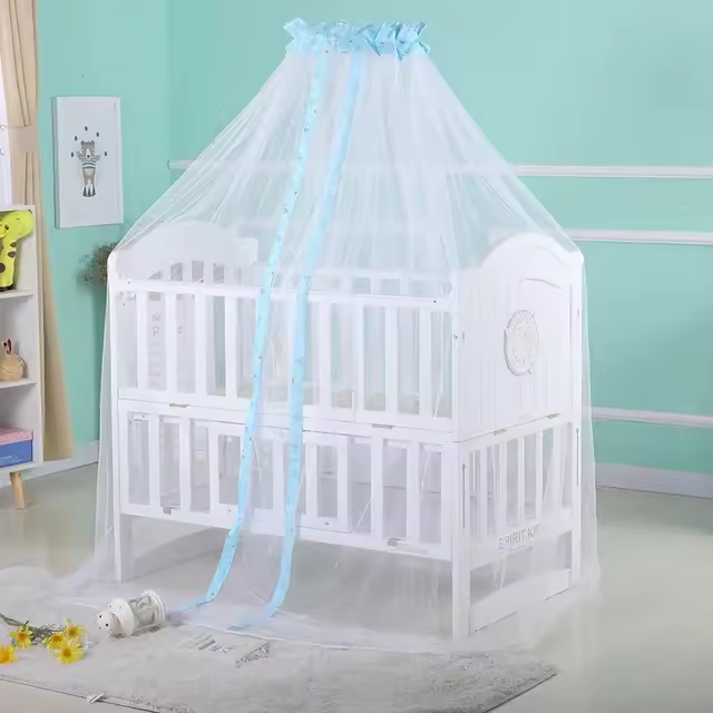 Cubierta antimosquitos para cama de bebé, red de malla plegable y transpirable con dosel de estilo de corte real para cunas - 1