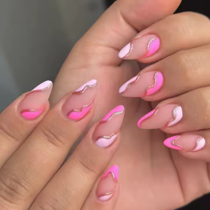 Set de uñas postizas cortas francesas minimalistas con 1 jalea y 1 lima de uñas, 24 piezas de uñas en tiras estilo gelatina y minimalista. - 1