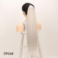 Extensiones de cola de caballo sintéticas esponjosas, suaves con banda elástica, postizo largo Yaki liso, bricolaje, colas de caballo postizas de 24 pulgadas, uso diario - details 8