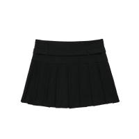 TRAFZA-minifaldas de cintura alta para mujer, faldas de Color liso con decoración de cinturón, estilo Sweetwear, 2023 - details 2