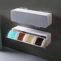 Caja de condimentos montada en la pared, sal, pimienta, especias, tarro, azucarero, caja de especias, organizador, estante de almacenamiento de especias de cocina - details 1