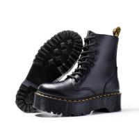 Suelas gruesas con forro polar Botas Dr. Martens, cremalleras laterales, botas cortas de mujer británica, suelas de pastel, botas de trabajo y zapatos de algodón - details 2