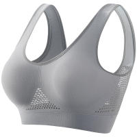 Sujetador deportivo de color sólido para mujer, top de fitness, gimnasio, yoga, entrenamiento atlético, suave, acolchado - details 32
