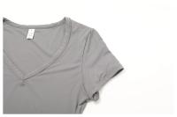 Tops de Yoga de lana a prueba de golpes para mujer, camiseta ajustada informal de manga corta para correr, Pilates, ropa de Fitness, Camiseta deportiva fina de secado rápido - details 22