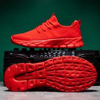 Zapatillas para correr al aire libre tejidas voladoras para hombre, calzado deportivo informal, cómodo, ligero y transpirable - details 5