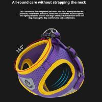 Conjunto de arnés perro, transpirable reflectante ustable, correa chaleco perro con adecuado para perros y gatos pequeños - details 3