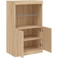 Aparador con Luces LED Roble Sonoma 60,5x37x100 cm - details 2