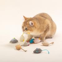 Sistema de muñeca del ratón de la felpa de la simulación, juguete resistente al ras del gato de los dientes del ratón de la pluma - details 1