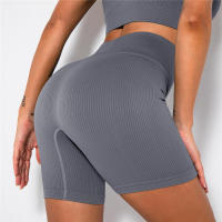 Pantalones cortos de yoga para mujer, leggings de cintura alta sin costuras para correr, entrenar, gimnasio - details 6