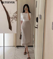 BGTEEVER Chic Elegant High Waist Ladies Solid Mermaid Skirts Spring Summer Fashion Ladies Slim Package Hip Mid-Length Skirts - details 2