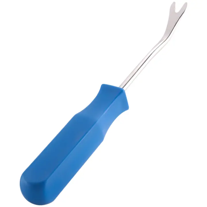 Extractor de clavos para puerta de coche, herramienta de tapicería, Panel de Clip Interior, destornillador, 4 pulgadas, azul - 1
