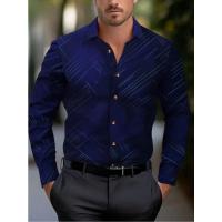 Camisa de traje rosa negro blanco casual al aire libre color sólido rayas cómodo solapa suave tops de hombre Oficina de talla grande 2024 - details 1