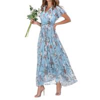 Vestido floral de gasa de las mujeres 2025 nuevo vestido largo primavera y verano impresión falda de gama alta ropa de mujer - details 26