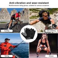 Guantes de ciclismo transpirables antideslizantes de medio dedo para hombres y mujeres, manopla de gimnasio, Fitness, deporte, entrenamiento - details 15
