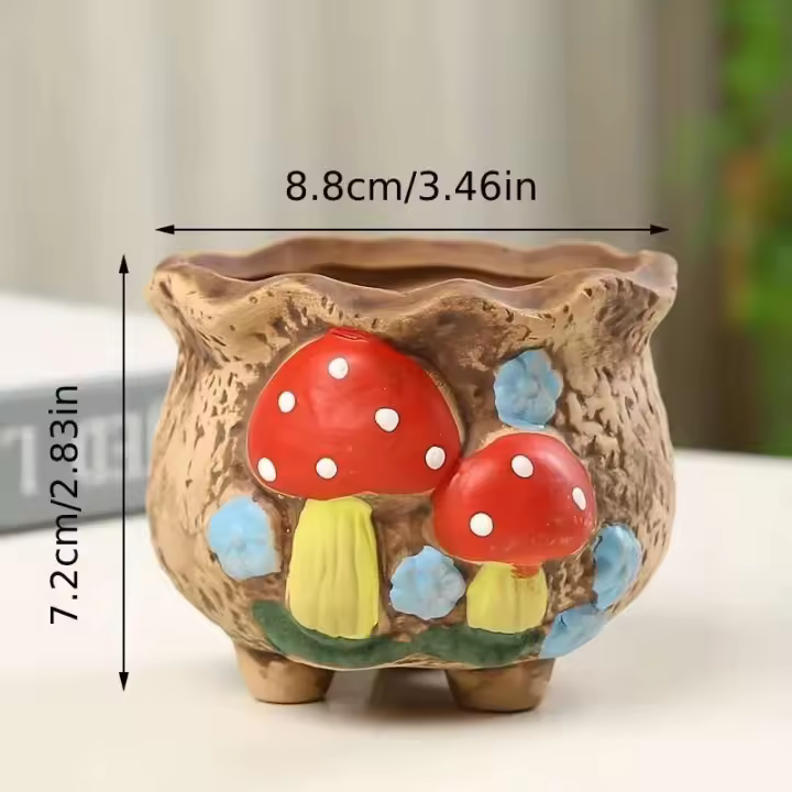 ETA en forma de seta, planta bonsái, planta jugosa de cerámica ETA - 1