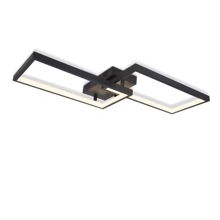 CBJKTX Lámpara de techo LED regulable con mando a distancia 40W lámpara de salón negra de metal lámpara de dormitorio de diseño - 1