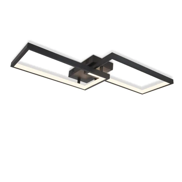 CBJKTX Lámpara de techo LED regulable con mando a distancia 40W lámpara de salón negra de metal lámpara de dormitorio de diseño - 1