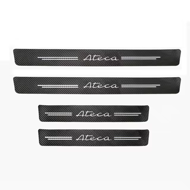Piezas de vehículos de motor 4 Uds pegatinas de coche tira de umbral fibra de carbono para piezas de automóvil Seat ATECA - 1