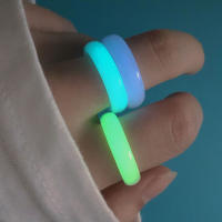 Anillo de piedra luminosa fluorescente que brilla en la oscuridad, regalos geniales para fiesta de Halloween - details 0