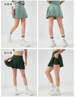 Nuevas faldas pantalón de tenis deportivas para mujer, medias de cintura alta, pantalones cortos de tenis para Yoga, faldas con bolsillos, minifaldas plisadas sólidas antiagotamiento - details 22