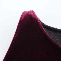 TRAFZA-Vestidos de fiesta lisos de cintura alta para mujer, Vestido corto plisado sin mangas con cuello redondo, minifalda de terciopelo a la moda, verano - details 8