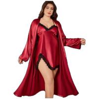 Pijama de Seda de Hielo para Mujer Talla Grande Ropa de Casa de Primavera y Verano - details 0