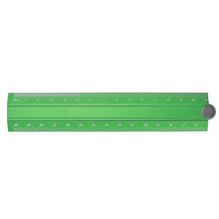 Regla plegable de estilo Simple, regla de papelería de Metal creativa de 15cm y 30cm, herramienta de medición de dibujo plegable de aleación de aluminio para estudiantes - 1