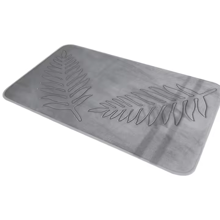 Alfombras de baño de espuma viscoelástica, alfombrilla de baño de hojas, antideslizante, absorbente de agua fuerte, microfibra, absorbente de agua, C - 1