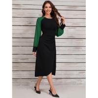 Vestidos de Primavera Otoño 2025 para Mujer Moda Coreana Cuello Redondo Empalmado Vestido de Manga Larga en Promoción - details 12