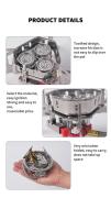 Estufa de Camping de Gas a Prueba de Viento 6800W, Enchufe de Tanque, Enciende con Piezo, Portátil y Plegable - details 6