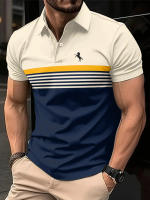 Polo Rayas Casual para Hombre Camisa Botón Abajo Solapa t Camisa Casual Comfort - details 3
