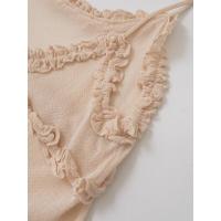 ZOCI- Top corto de verano para mujer, Top informal sin mangas con volantes y diseño plegable, camisola atada de longitud corta - details 5