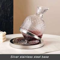 Botella giratoria de 360 ​​grados, lujoso recipiente de fondo cónico de vidrio sin plomo de 1500ml, soberanía del alcohol, regalo suave y rápido - details 3