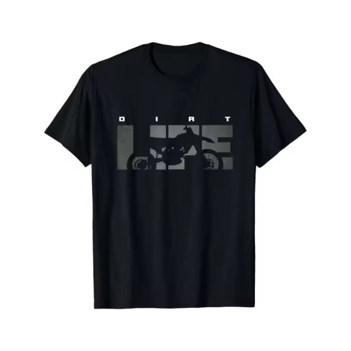 "Camiseta de motocross Dirt Bike para hombre" - Camiseta de algodón negra, perfecta para entusiastas del todoterreno y fanáticos del motocross - 1