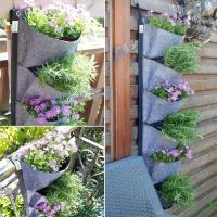 Bolsa vertical de fieltro montada en la pared, contenedor para cultivo de flores y verduras, máquina para plantar jardín interior y exterior, 6 bolsillos, - details 7