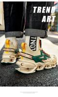 Zapatillas de ocio versátiles para hombre, zapatos deportivos ligeros y cómodos para caminar, zapatos para correr con hoja de grafiti a la moda, calzado masculino - details 6