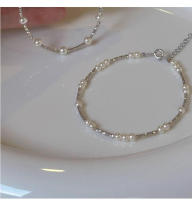 Pulsera de plata Shi Family con imitación de cielo estrellado, perla, diseño versátil, joyería en capas - details 2
