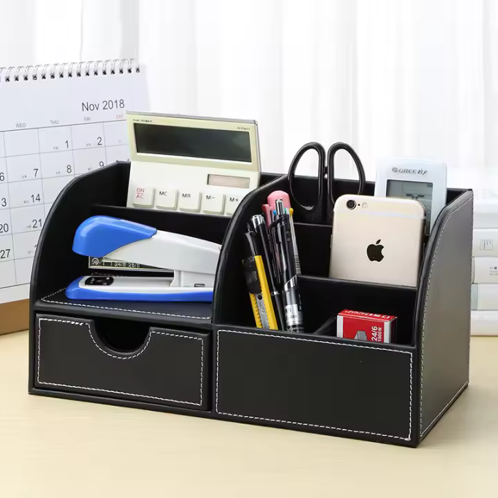 Rectángulo BiTong creativo de cuero papel ChouTiShi ejemplares de escritorio de oficina de escritorio - 1