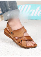Sandalias de Verano para Hombres Zapatos de Playa de Cuero Genuino Suela de Cuero Suave - details 1