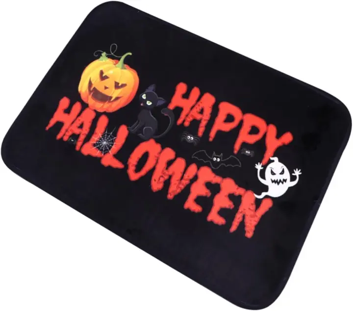 1 alfombrilla antideslizante para Halloween, para exteriores, con forma de calabaza, para Halloween, para exteriores, suelo y alfombrilla - 1