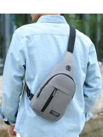 Bolso de pecho para hombre, bandolera de un solo hombro, informal, a la moda, Color sólido - details 9