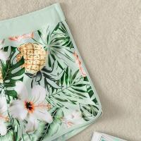 Bikini abierto con estampado de hojas retro en talla grande, conjunto de traje de baño de dos piezas con correas estables para mujer - details 82